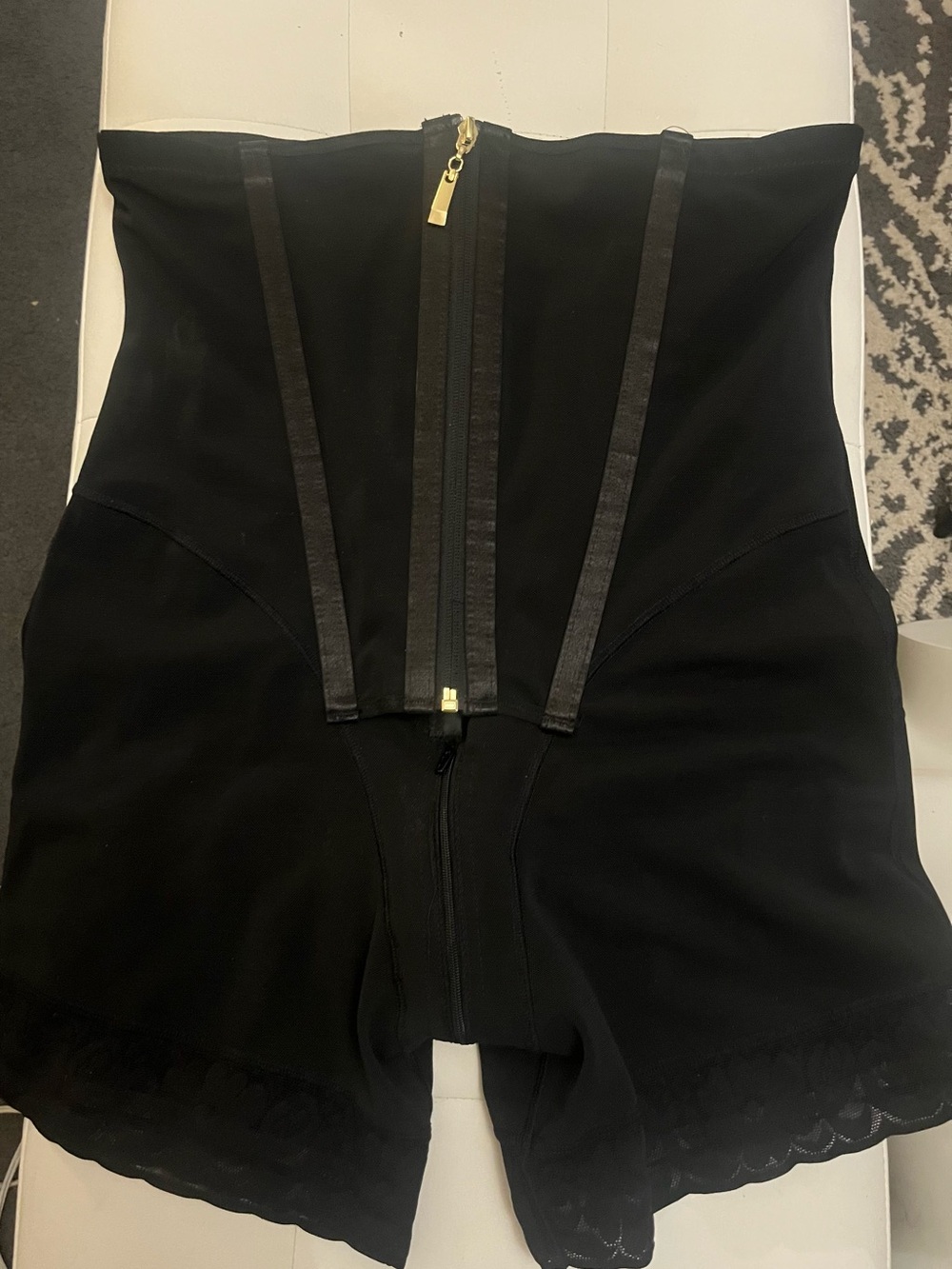 Iconic Black High-Waist Shapewear Shorts with Front Zipper